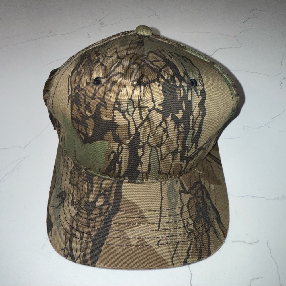 Youngan Vintage Realtree Like Camouflage Blank Snapback Hunting Outdoors Hat EUC